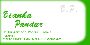 bianka pandur business card